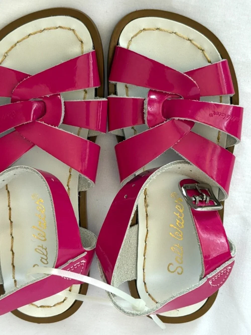 SALT WATER ORIGINAL SANDALS TODDLER GIRLS 11 HOYWAY SIZE 10 PINK FUCHSIA LEATHER